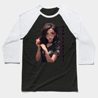 Goth Girl SDM STUDIOS Baseball T-Shirt